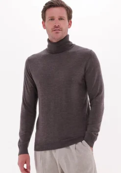 taupe profuomo coltrui pullover roll neck