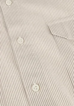 taupe pure path casual overhemd seersucker shortsleeve shirt with chest pockets