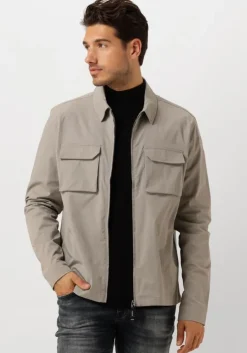 taupe pure path overshirt regular fit shirts over204