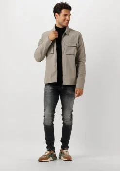 taupe pure path overshirt regular fit shirts over204