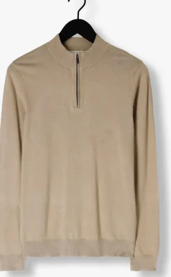 taupe pure path trui essential knitwear halfzip sweater