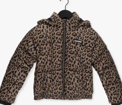 taupe raizzed gewatteerde jas lima allover