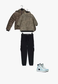 taupe raizzed gewatteerde jas lima allover