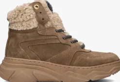 taupe red-rag hoge sneakers 13332