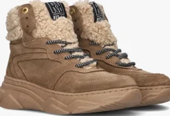 taupe red-rag hoge sneakers 13332