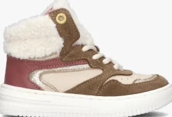 taupe red-rag hoge sneakers 13324