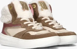 taupe red-rag hoge sneakers 13324