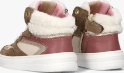 taupe red-rag hoge sneakers 13324