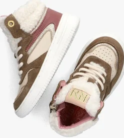 taupe red-rag hoge sneakers 13324