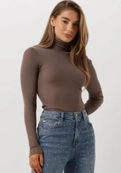 taupe rosemunde coltrui silk t-shirt w/ roller neck