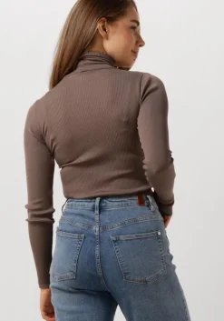 taupe rosemunde coltrui silk t-shirt w/ roller neck