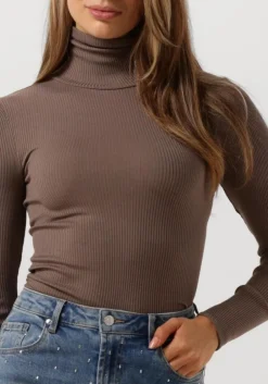 taupe rosemunde coltrui silk t-shirt w/ roller neck