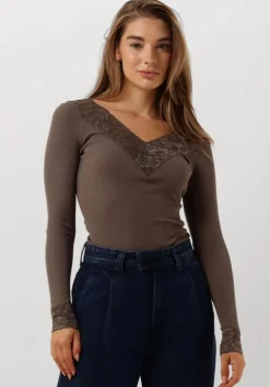 taupe rosemunde top bernadine organic t-shirt lace