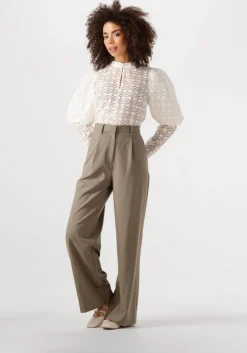 taupe second female pantalon carlane trousers