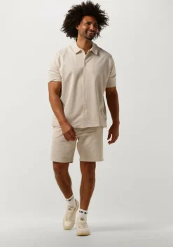 taupe selected homme casual overhemd slhrelaxben seersucker ss jersey shirt