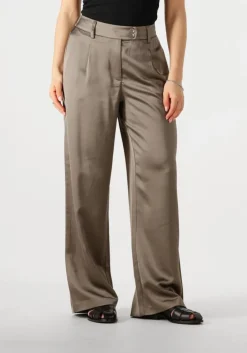 taupe withblack pantalon wblmilan sateen wide pant