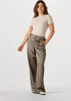 taupe withblack pantalon wblmilan sateen wide pant