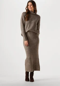 taupe ydence maxirok knitted skirt lainey