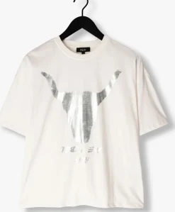 witte alix the label t-shirt ladies knitted silver bull t-shirt