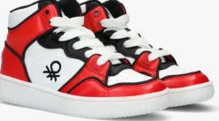 witte benetton hoge sneakers rod