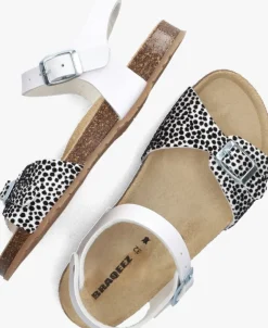 witte braqeez platte sandalen sally spain