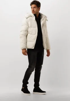witte calvin klein gewatteerde jas essentials non down jacket