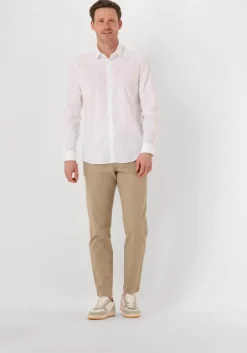 witte calvin klein klassiek overhemd poplin stretch slim shirt
