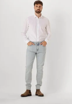 witte calvin klein klassiek overhemd poplin stretch slim shirt