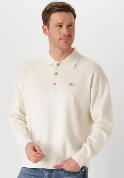 witte calvin klein polo cotton polo sweater