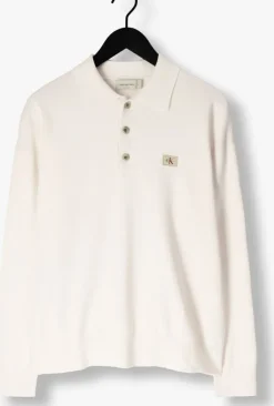 witte calvin klein polo cotton polo sweater