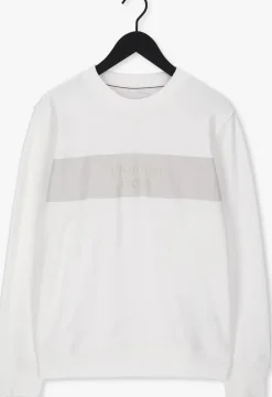 witte calvin klein sweater blocking institutional crew neck