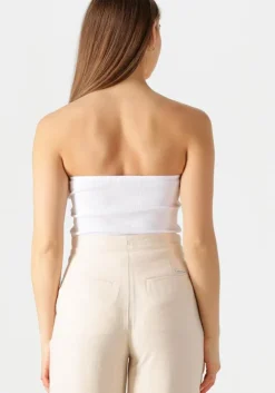 witte calvin klein top woven label rib sleeveless top