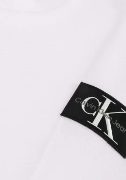 witte calvin klein trui badge waffle ls tee