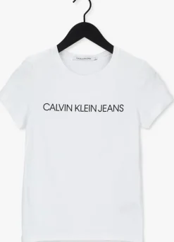witte calvin klein t-shirt core instit logo slim fit tee