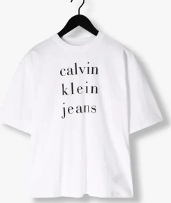 witte calvin klein t-shirt ss ckj logo tee