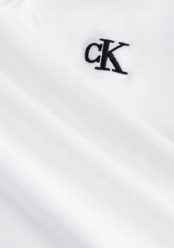 witte calvin klein t-shirt ck embroidery stretch