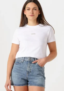 witte calvin klein t-shirt placed institutional baby tee