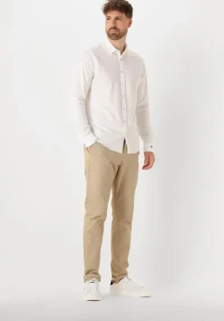 witte cast iron casual overhemd long sleeve shirt twill jersey 2 tone