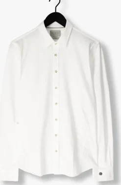 witte cast iron casual overhemd long sleeve shirt twill jersey 2 tone