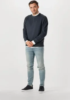 witte cast iron casual overhemd long sleeve shirt twill jersey 2 tone