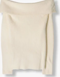witte catwalk junkie trui off shoulder long sleeve knit