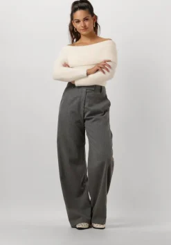 witte catwalk junkie trui off shoulder long sleeve knit