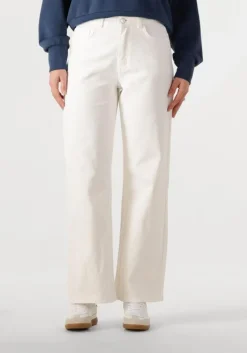 witte colourful rebel wijde broek gaias high rise wide leg denim pants