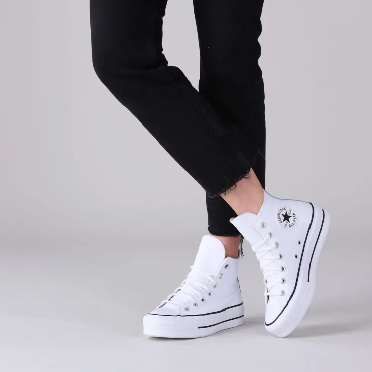 witte converse hoge sneakers chuck taylor all star lift hi