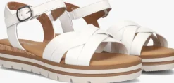 witte gabor platte sandalen 083.3
