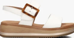 witte gabor platte sandalen 744