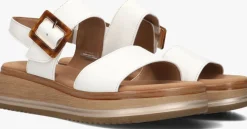 witte gabor platte sandalen 744