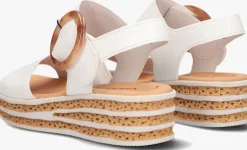 witte gabor platte sandalen 550.2