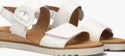witte gabor platte sandalen 752