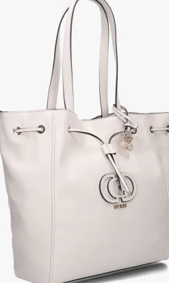 witte guess schoudertas calebra drawstring tote